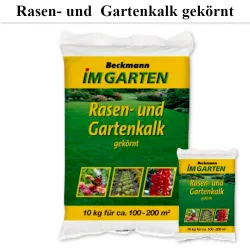 Rasen- und Gartenkalk – gekörnt, 10 kg, zur Bodenverbesserung und pH-Regulierung.
