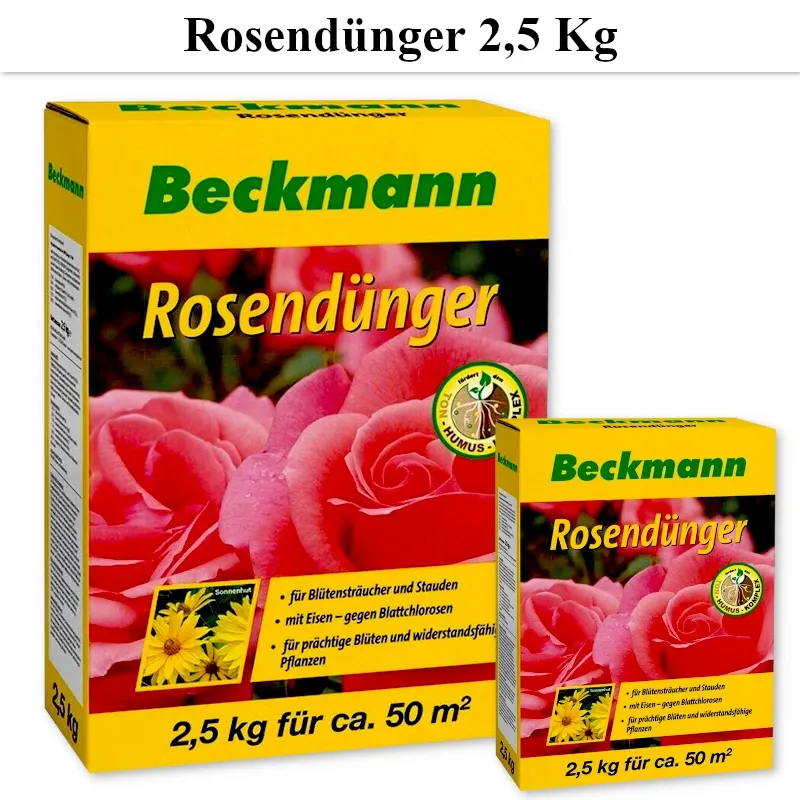 Rosendünger 2,5 kg – Organisch-mineralischer Dünger für üppige Blüten und gesundes Laub.