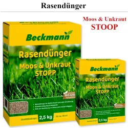 Rasendünger Moos & Unkraut STOPP – kräftiger, grüner Rasen ohne Moos und Unkraut.