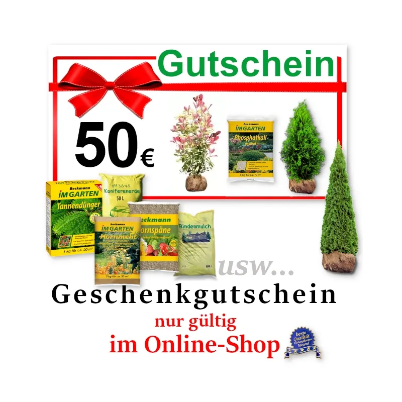 Gutschein 50 € nur gültig im Online-Shop Heckenpflanzen Mencel