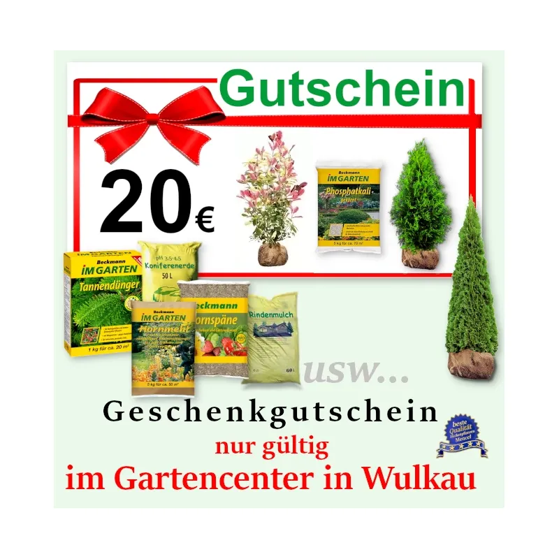 Gutschein 20 € für die Gärtnerei in Wulkau